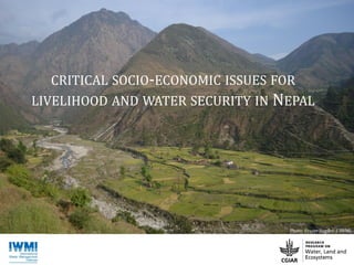 CRITICAL SOCIO-ECONOMIC ISSUES FOR
LIVELIHOOD AND WATER SECURITY IN NEPAL
Photo: Fraser Sugden / IWMI
 