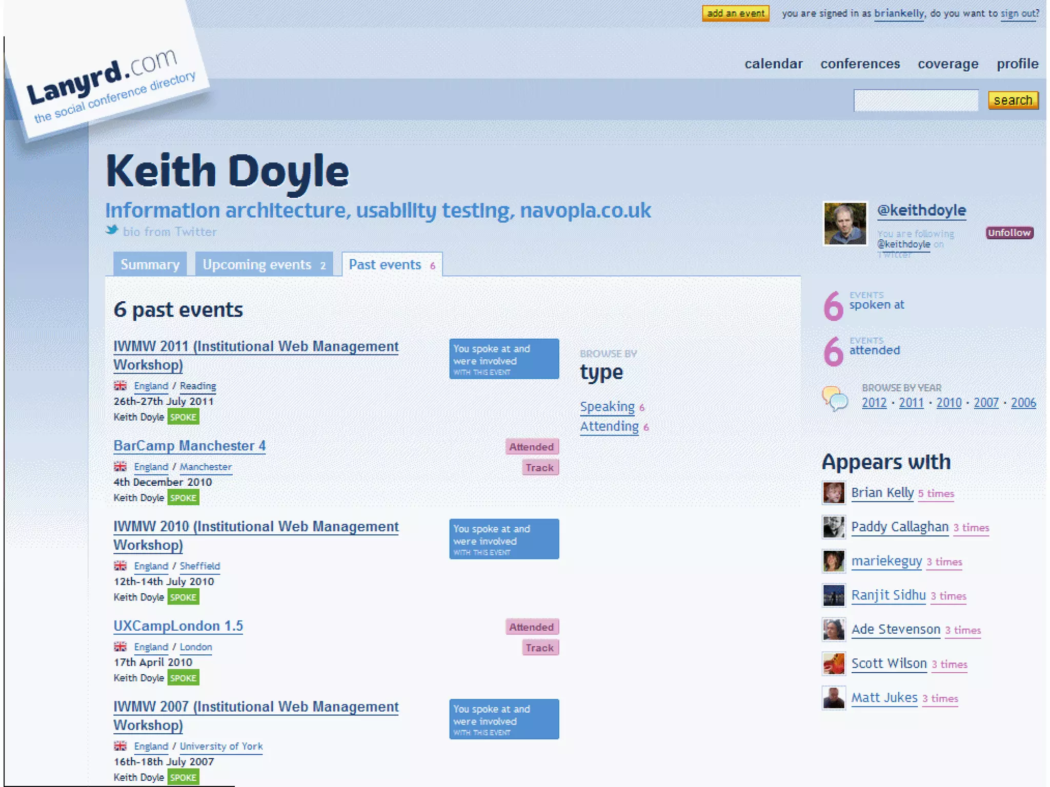 IWMW as a Community
     Lanyrd




     A centre of expertise in digital information management
22
 