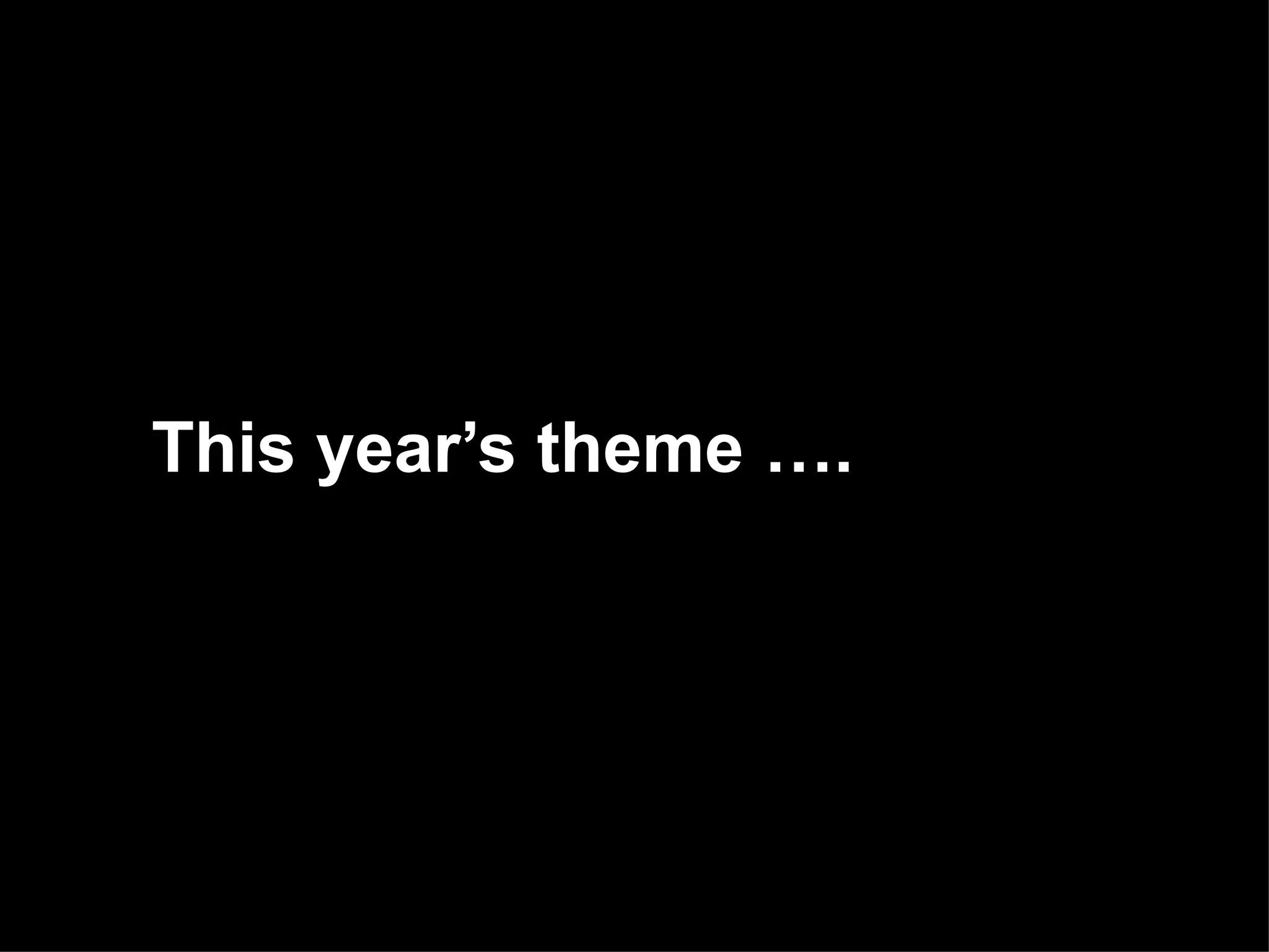 This year’s theme ….
 