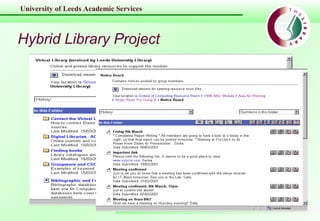 University of Leeds Academic Services
Hybrid Library Project
 