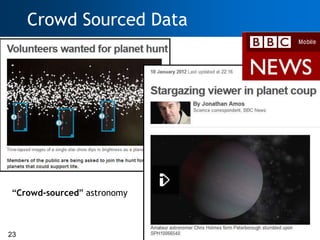 Crowd Sourced Data




“Crowd-sourced” astronomy



23
 