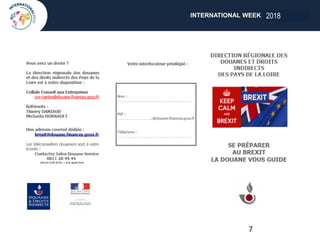 INTERNATIONAL WEEK ANGERS 2018
7
2018
 