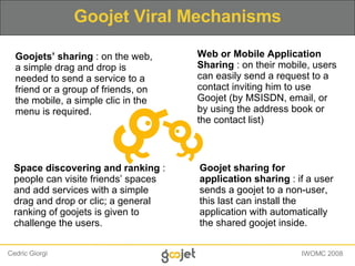 Goojet Viral Mechanisms Web or Mobile Application Sharing  : on their mobile, users can easily send a request to a contact...