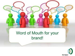 Word of Mouth for your
brand!
 
