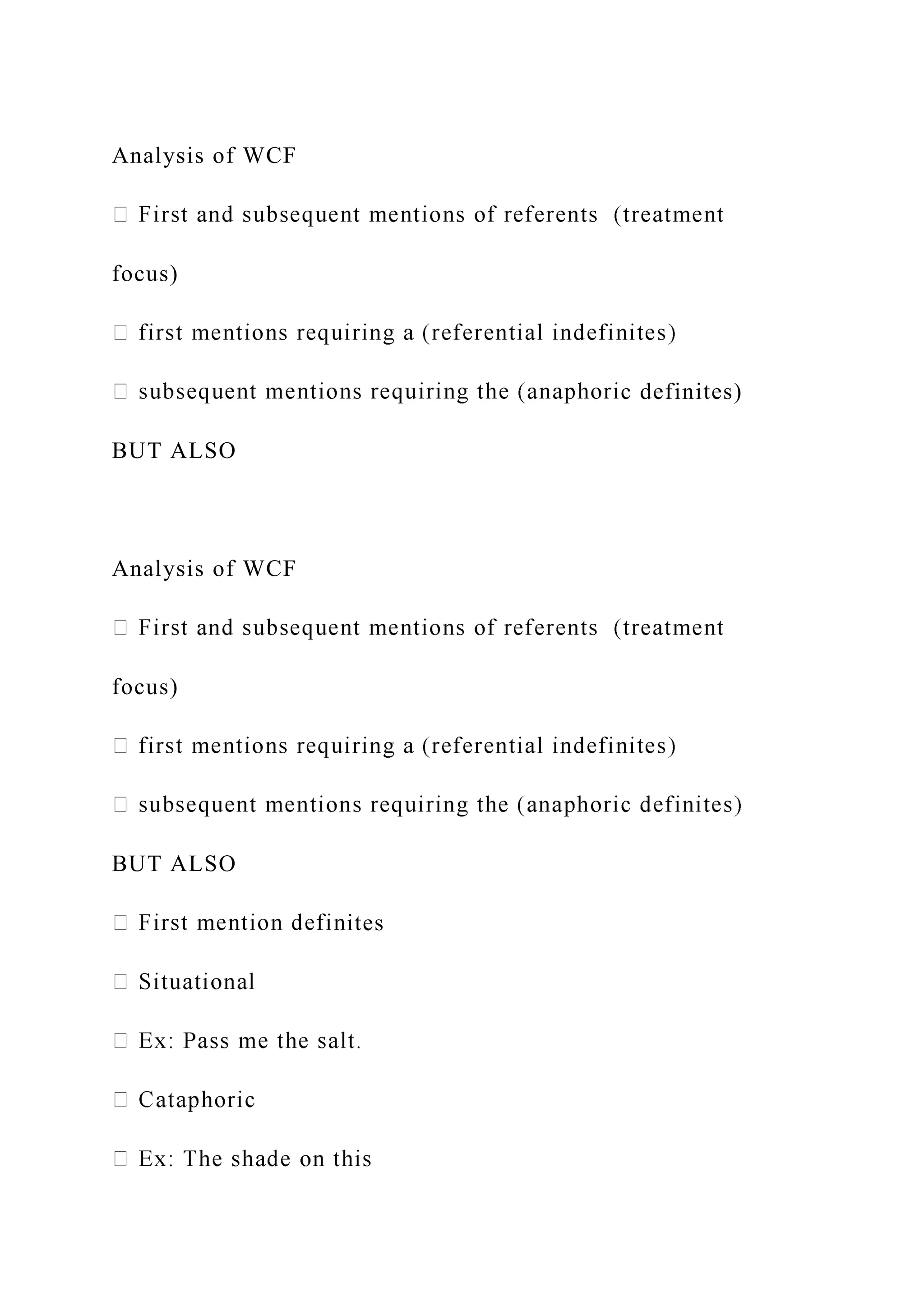 Analysis of WCF
focus)
c definites)
BUT ALSO
Analysis of WCF
focus)
BUT ALSO
ites
 
