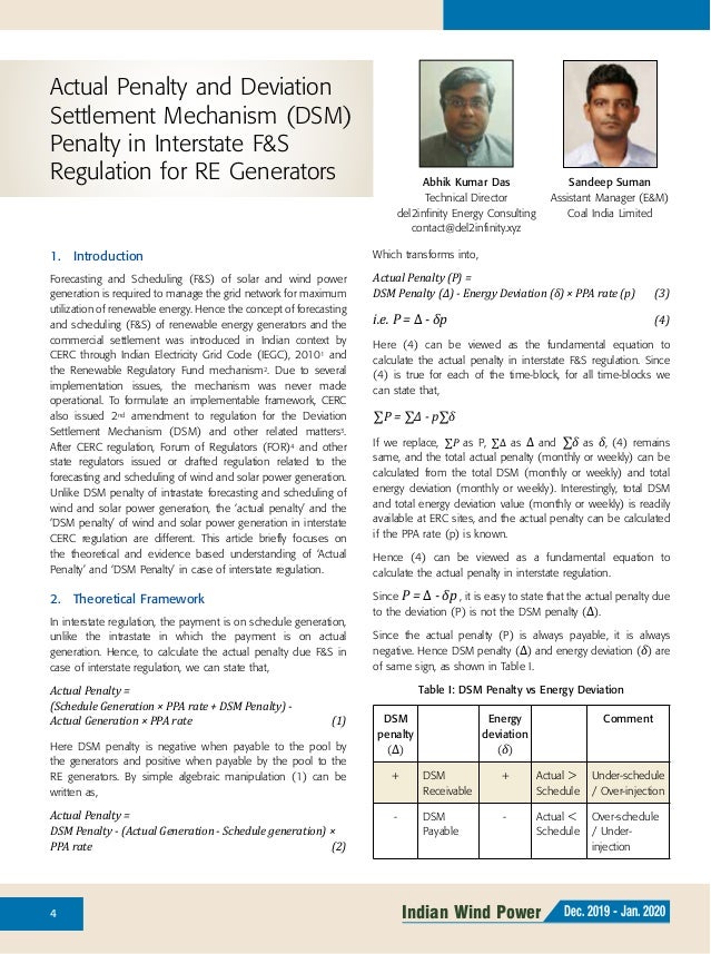 4 Indian Wind Power Dec. 2019 - Jan. 2020
1.	 Introduction
Forecasting and Scheduling (F&S) of solar and wind power
genera...