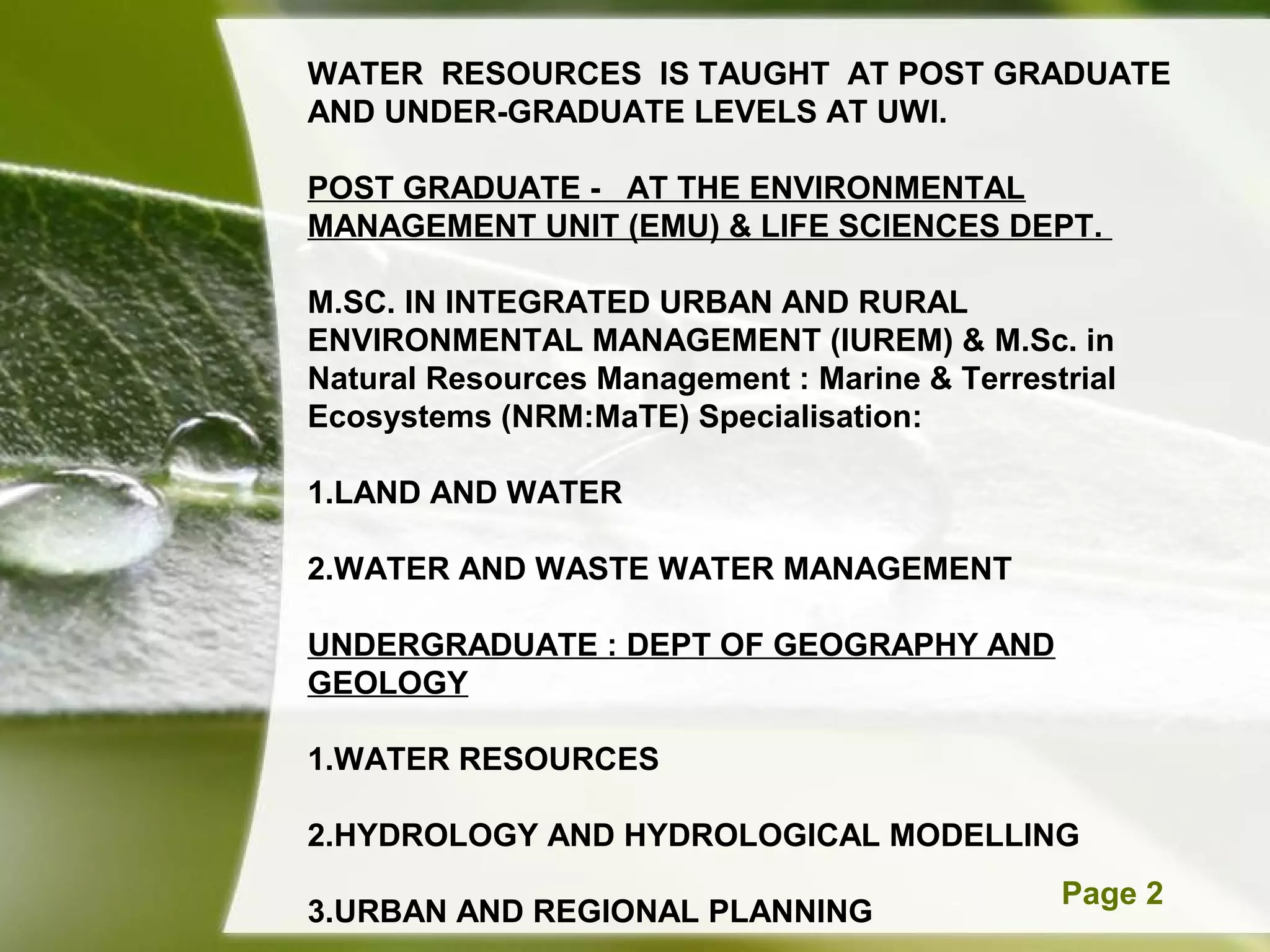 Iwrm in university education | PPT