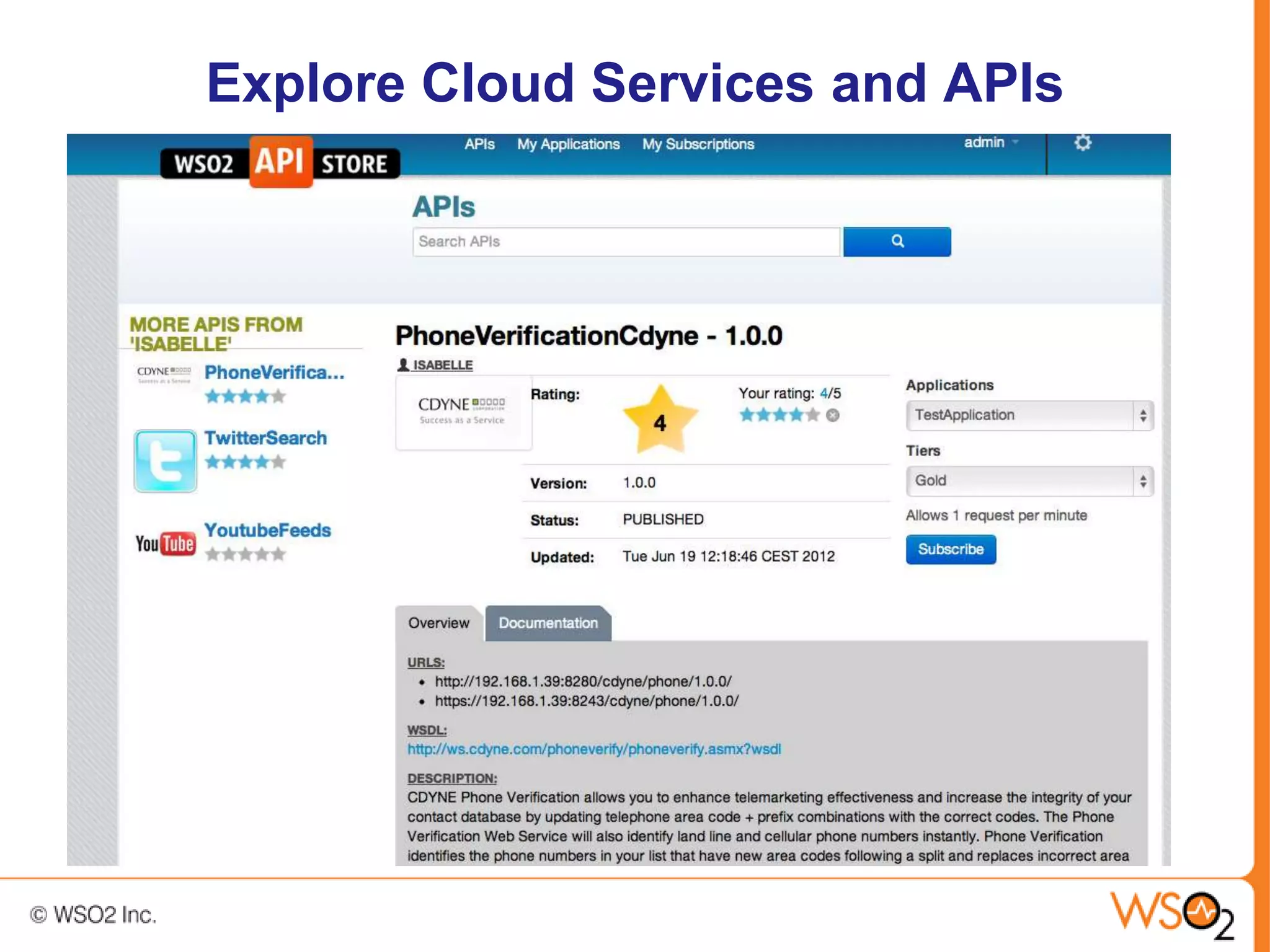 Explore Cloud Services and APIs
 