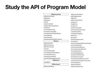 Study the API of Program Model
 