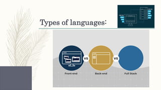 Types of languages:
 