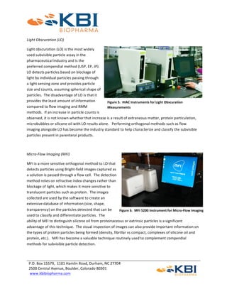 Subvisible Particle Characterization: Why Simply Counting Shadows ...