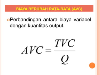 Biaya Variabel Rata Rata IX.TEORI BIAYA.ppt