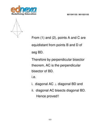9011041155 / 9011031155

From (1) and (2), points A and C are
equidistant from points B and D of
seg BD.
Therefore by perp...