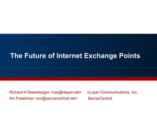 The Future of Internet Exchange Points - NANOG 47 | PPT