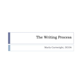 The Writing Process

    Marla Cartwright, IX536
 