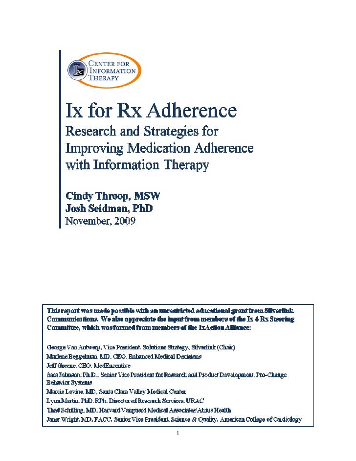 Ix for Rx Adherence
