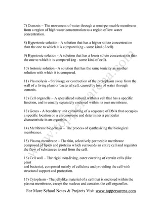 Ix biology full notes chapter 1 | PDF