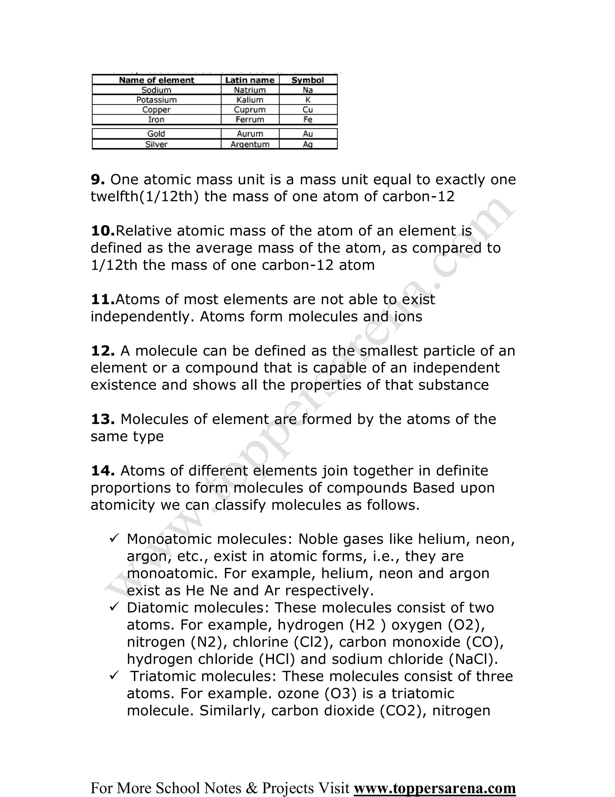 Ix Chemistry Full Notes Chapter 3 Pdf