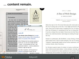 … content remain.




Credits: Amazon, Simon & Schuster, Wikipedia, A List Apart (©)



                                                                 #dilyon25
                                                                             4/43
 