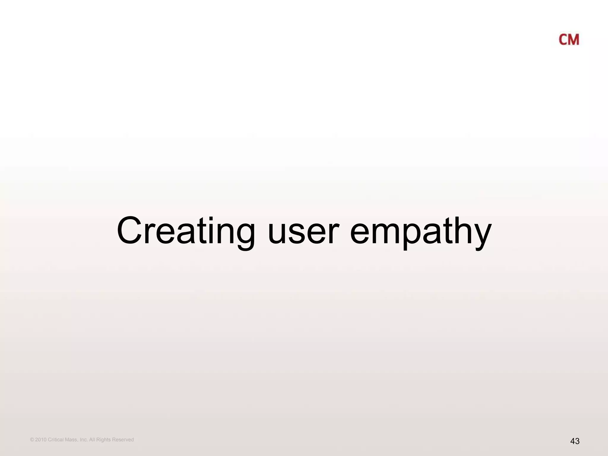 Creating user empathy