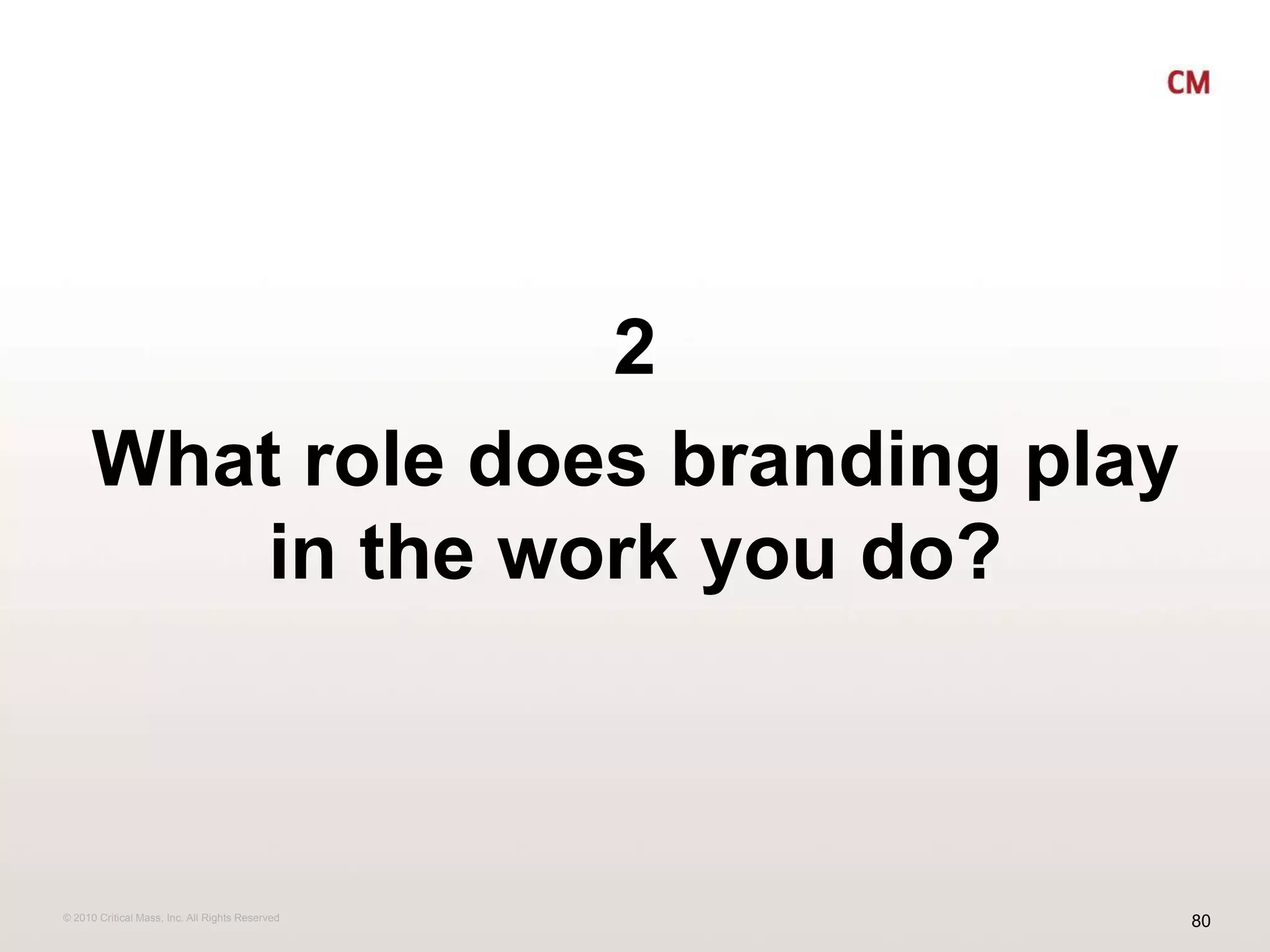 2What role does branding play in the work you do?