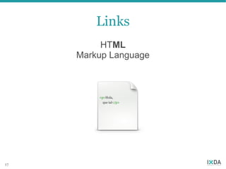 Links
          HTML
     Markup Language




17
 