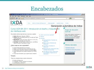 Encabezados

                                                    Generación automática de índice




51   http://fuelyourcoding.com/scripts/toc/
 