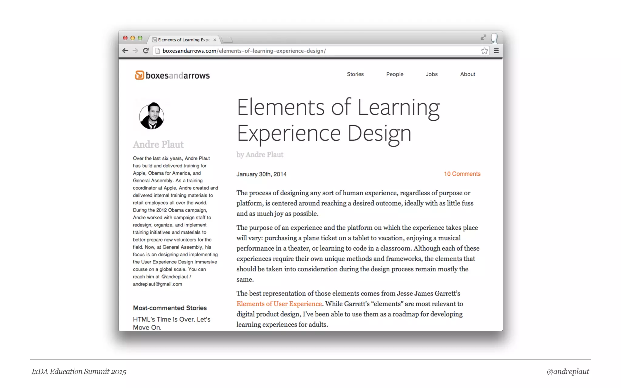 @andreplautIxDA Education Summit 2015
 