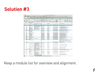 Solution #3




Keep a module list for overview and alignment.
 