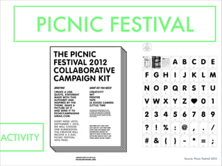 PICNIC FESTIVAL
Source: Picnic Festival 2012
ACTIVITY
 