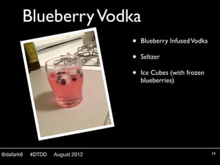Blueberry Vodka
                                 •   Blueberry Infused Vodka

                                 •   Seltzer...