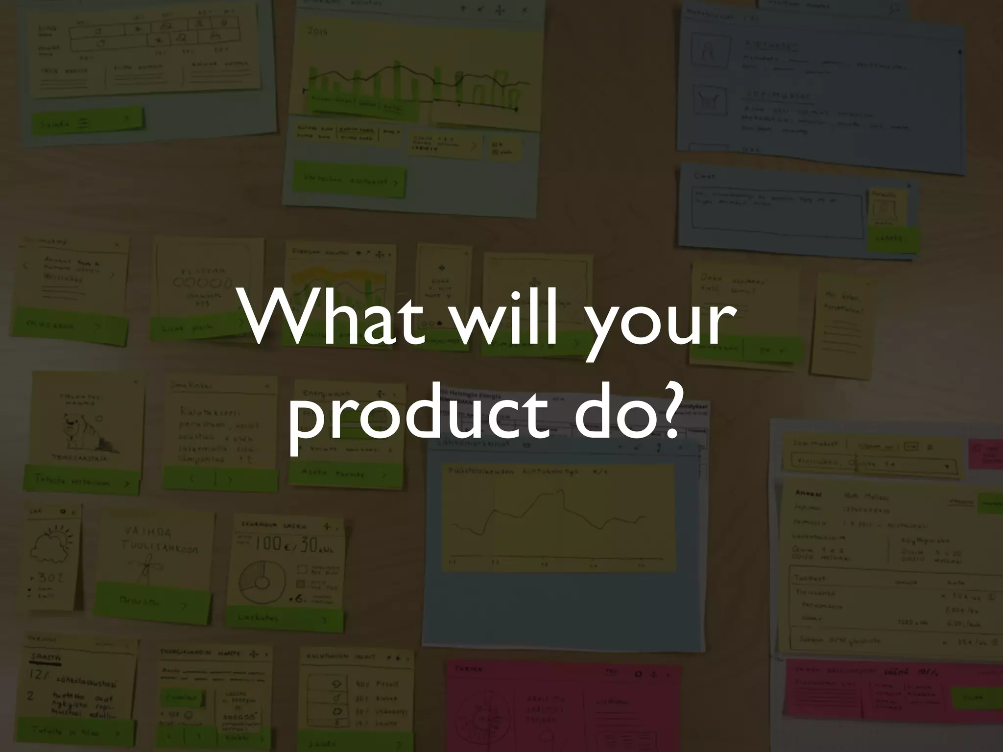 What will your 
product do? 
 