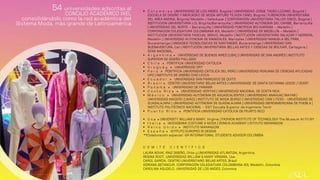 ▪ C o l o m b i a » UNIVERSIDAD DE LOS ANDES. Bogotá | UNIVERSIDAD JORGE TADEO LOZANO, Bogotá |
ESCUELA DE DISEÑO Y MERCADEO DE MODA ARTURO TEJADA CANO, Bogotá | FUNDACION UNIVERSITARIA
DEL AREA ANDINA, Bogotá/ Medellín / Valledupar | CORPORACIÓN UNIVERSITARIA TALLER CINCO, Bogotá |
INSTITUCION UNIVERSITARIA LCI, Bogotá/Barranquilla | UNIVERSIDAD AUTÓNOMA DEL CARIBE, Barranquilla
| UNIVERSIDAD DEL NORTE – Barranquilla | UNIVERSIDAD PONTIFICIA BOLIVARIANA – Medellín |
CORPORACIÓN COLEGIATURA COLOMBIANA IES, Medellín | UNIVERSIDAD DE MEDELLÍN – Medellín |
INSTITUCION UNIVERSITARIA PASCUAL BRAVO, Medellín | INSTITUCION UNIVERSITARIA SALAZAR Y HERRERA,
Medellín | UNIVERSIDAD AUTONOMA DE MANIZALES, Manizales | UNIVERSIDAD MANUELA BELTRÁN,
Bucaramanga | UNIDADES TECNOLÓGICAS DE SANTANDER, Bucaramanga | UNIVERSIDAD SAN
BUENAVENTURA, Cali | INSTITUCIÓN UNIVERSITARIA BELLAS ARTES Y CIENCIAS DE BOLÍVAR, Cartagena |
SENA NACIONAL.
▪ A r g e n t i n a » UNIVERSIDAD DE BUENOS AIRES (UBA) | UNIVERSIDAD DE SAN ANDRÉS | INSTITUTO
SUPERIOR DE DISEÑO PALLADIO
▪ C h i l e » PONTIFICIA UNIVERSIDAD CATOLICA
▪ U r u g u a y » UNIVERSIDAD ORT
▪ P e r ú » PONTIFICIA UNIVERSIDAD CATOLICA DEL PERÚ | UNIVERSIDAD PERUANA DE CIENCIAS APLICADAS
UPC | INSTITUTO DE DISEÑO CHIO LECCA
▪ E c u a d o r » UNIVERSIDAD SAN FRANCISCO DE QUITO
▪ B r a s i l » CENTRO UNIVERSITARIO BELAS ARTES | UNIVERSIDADE DE SANTA CATARINA UDESC / CEART
▪ P a n a m á » UNIVERSIDAD DE PANAMÁ
▪ C o s t a R i c a » UNIVERSIDAD VERITAS | UNIVERSIDAD NACIONAL DE COSTA RICA
▪ M é x i c o » UNIVERSIDAD AUTÓNOMA DE AGUASCALIENTES | UNIVERSIDAD ANÁHUAC MAYAB |
UNIVERSIDAD MADERO (UMAD) | INSTITUTO DE MODA BURGO | UNIVERSIDAD CAM | ITESO - UNIVERSIDAD DE
GUADALAJARA | UNIVERSIDAD AUTÓNOMA DE GUADALAJARA | UNIVERSIDAD IBEROAMERICANA DE PUEBLA |
INSTITUTO POLITÉCNICO NACIONAL – ESIT Escuela Superior de Ingeniería Textil
▪ P u e r t o R i c o » PONTIFICIA UNIVERSIDAD CATÓLICA DE PEURTO RICO
▪ U s a » UNIVERSITY WILLIAM & MARY, Virginia | FASHION INSTITUTE OF TECHNOLOGY The Museum At Fit NY
▪ I t a l i a » IACCADEMIA COSTUME & MODA | DOMUS ACADEMY | ISTITUTO MARANGONI
▪ R e i n o U n i d o » INSTITUTO MARANGONI
▪ E s p a ñ a » ISTITUTO EUROPEO DI DESIGN
**Colaboración especial: GR INTERNATIONAL STUDENTS ADVISOR COLOMBIA
C O M I T É C I E N T Í F I C O
LAURA NOVIK. RAIZ DISEÑO, Chile y UNIVERSIDAD ATLÁNTIDA, Argentina
REGINA ROOT. UNIVERSIDAD WILLIAM & MARY VIRGINIA, Usa
CAROL GARCIA. CENTRO UNIVERSITARIO BELAS ARTES, Brasil
ADRIANA BETANCUR. CORPORACIÓN COLEGIATURA COLOMBIANA IES, Medellín, Colombia
CAROLINA AGUDELO. UNIVERSIDAD DE LOS ANDES, Colombia
54 universidades adscritas al
CONCILIO ACADÉMICO IXEL
consolidándolo como la red académica del
Sistema Moda, más grande de Latinoamérica
 