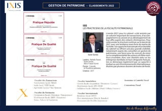 Xavier SENNÈS – Avocat à la Cour REFERENCES 2014 - 2018
GESTION DE PATRIMOINE - CLASSEMENTS 2022
 
