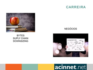 CARREIRA
BYTES
SUPLY CHAIN
DOWNSIZING
NEGÓCIOS
 
