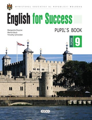 English for Success takes the communicative needs of
the learner as its first priority. At the same time the 8 units
cover important grammatical structures of the language
in a practical and systematic way.
English for Success teaches the pupils how to use
English in a variety of situations: for example, when renting
a house or flat, when going to a restaurant; and to talk about
a number of topics ranging from “The Origin of the Universe”
to “Entertainment”.
English for Success is designed to help pupils:
– participate successfully in conversations and small group
discussions;
– improve listening and pronunciation skills;
– strengthen critical thinking skills by brainstorming, supporting
opinions, making decisions, solving problems;
– develop integrated speaking, listening, reading and writing
skills;
– raise pupils’ awareness of cultural diversity;
– increase pupils’ imaginative and creative capacity. The course
meets the requirements of the National Curriculum.
Components at each level:
Pupil’s Book Teacher’s Book Class Cassette
 