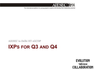 AIESEC in Delhi IIT oGCDP

IXPS FOR Q3 AND Q4

 