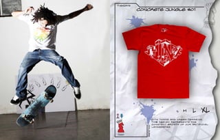 t-sHIRTS
           Concrete jungle #01




                                      S   M     L    XL
                        City towns and urban terrains.
                        This design represents the
                        constant growth of our artificial




              Colours
                        landscapes.


T0001
 