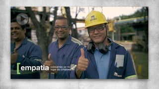 empatia colocando-se no
lugar do colaborador
 