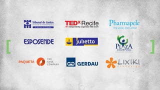 TEDX
X= independently organized TED event
Recife
 