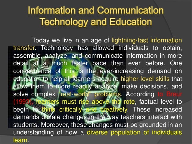 Reaction paper about education in the new milieu