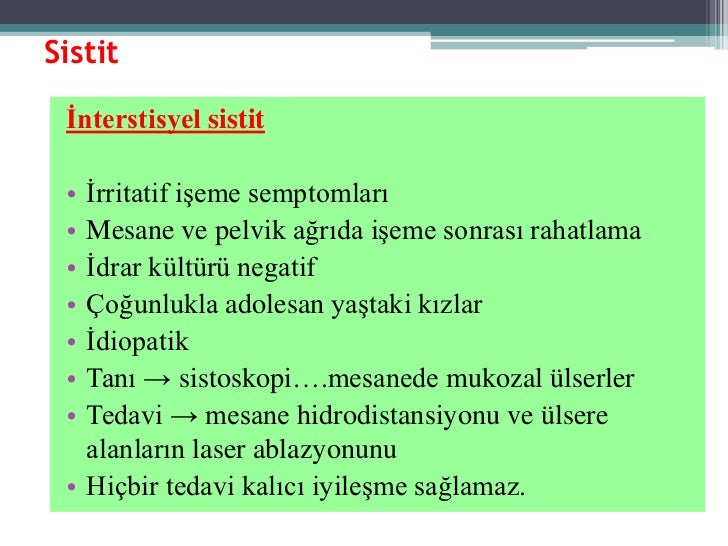Sistit: kadınlarda tedavi Sistit: kadınlarda tedavi