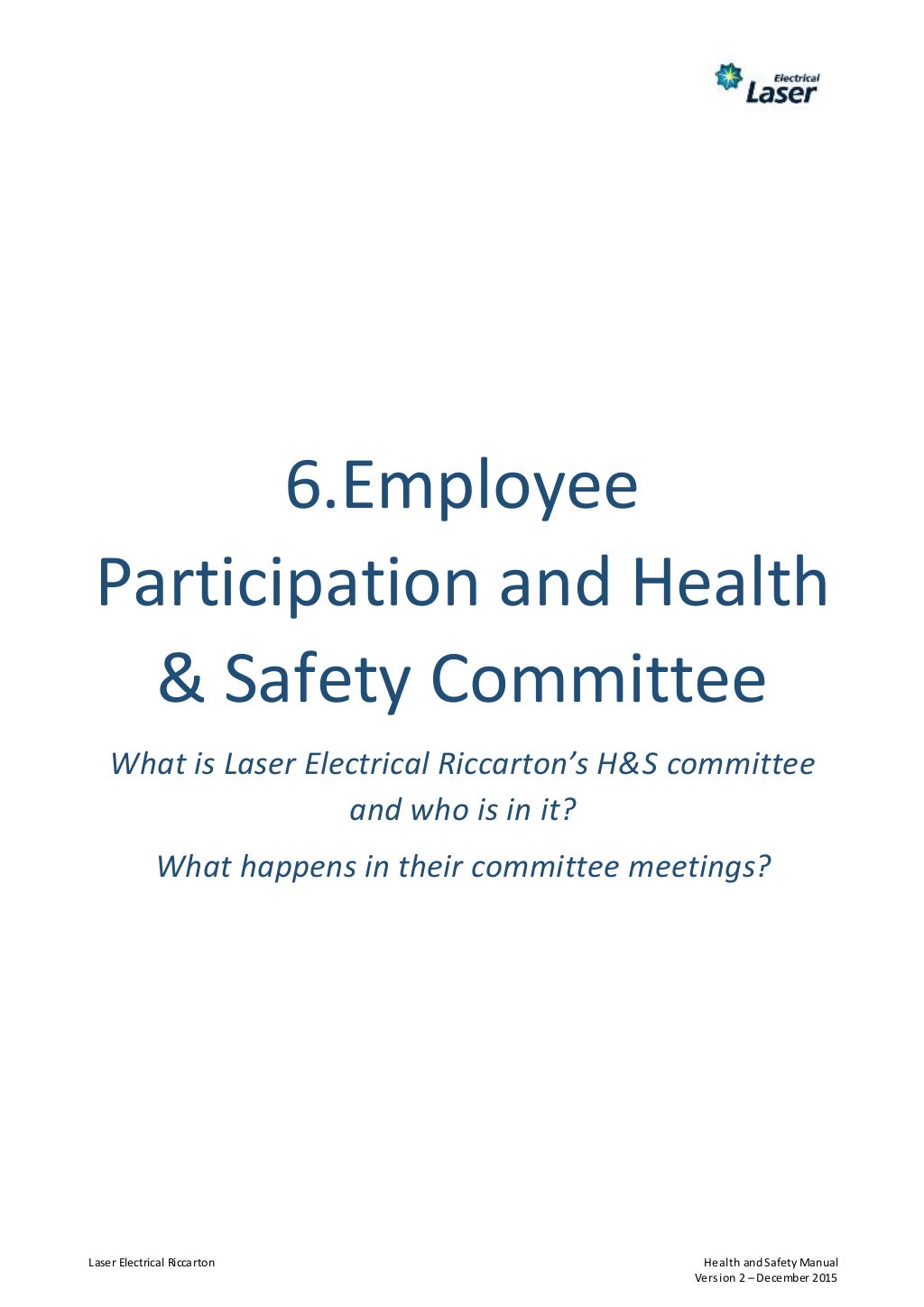 Health and safety manual (last updated 11.12.15)