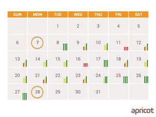 SUN MON TUE WED THU FRI SAT
1 2 3 4 5
6 7 8 9 10 11 12
13 14 15 16 17 18 19
20 21 22 23 24 25 26
27 28 29 30 31
 