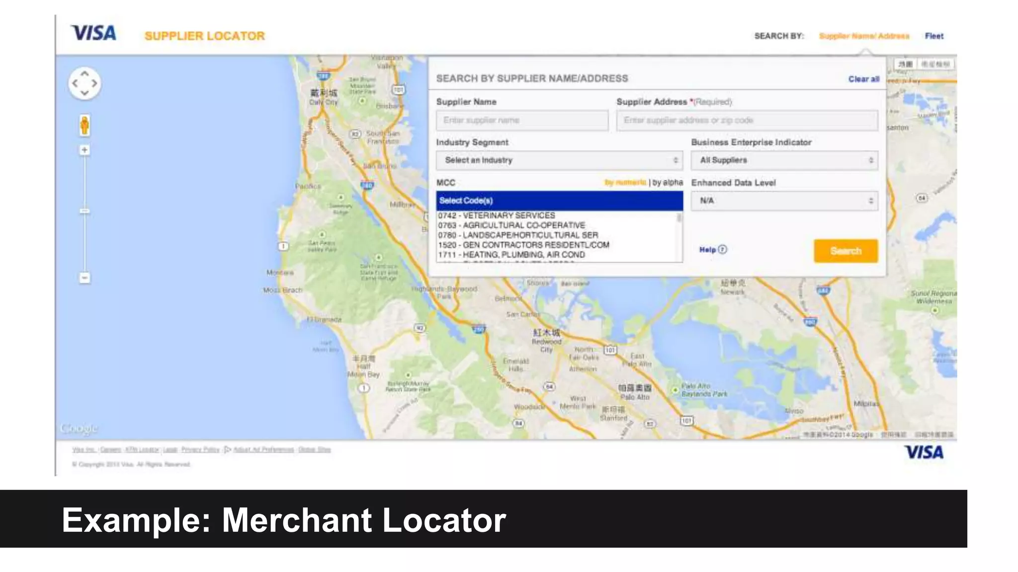 Example: Merchant Locator
 