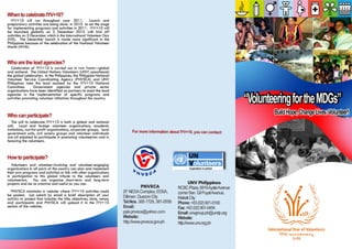 International Year of Volunteers 10th Anniversary Flyer