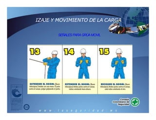 IZAJE Y MOVIMIENTO DE LA CARGA
SEÑALESPARAGRÚAMOVIL
 