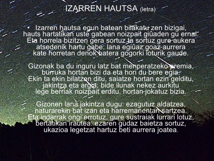 Izarren Hautsa izarren hautsa