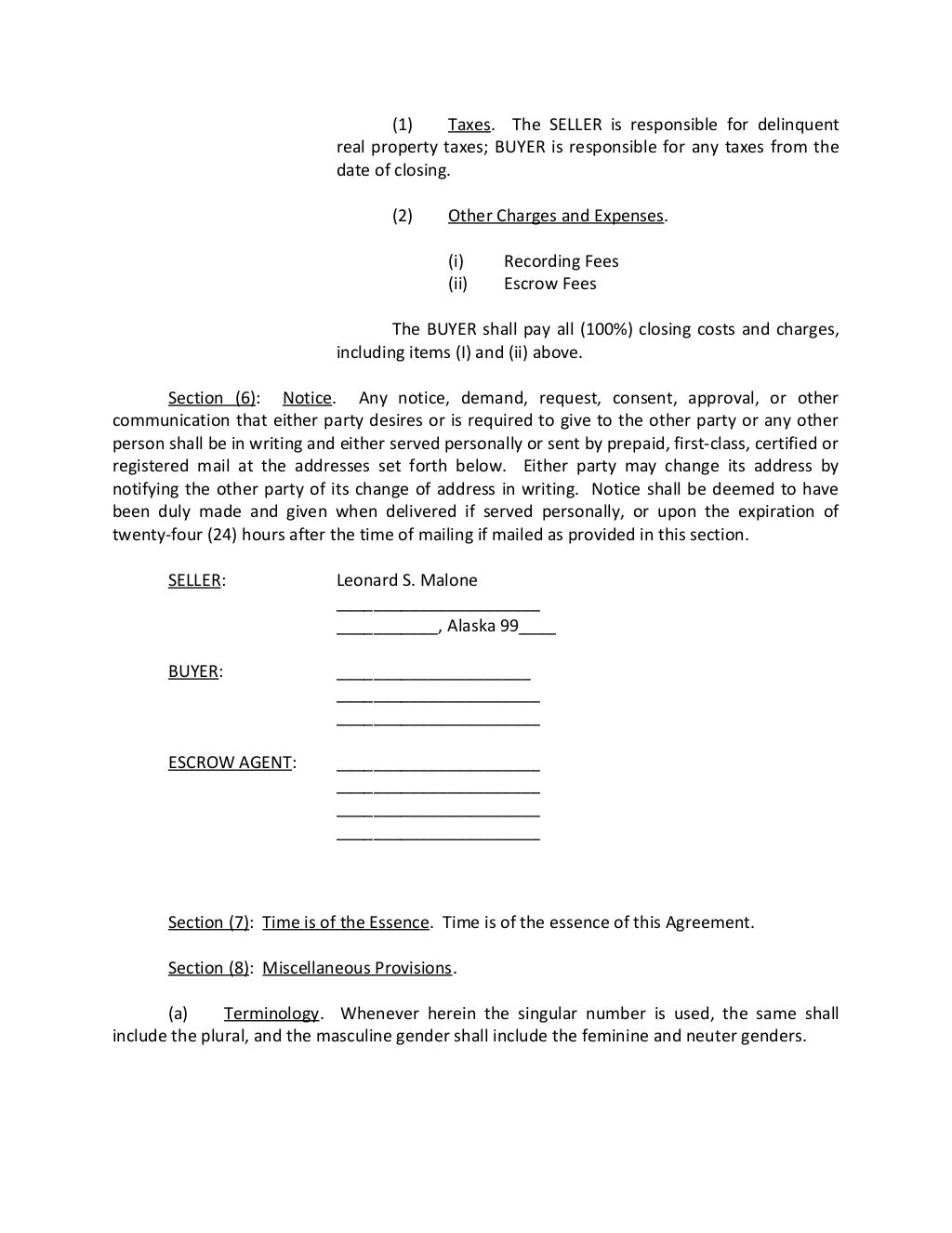 Sample Purchase Sale Agreement