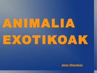 ANIMALIA  EXOTIKOAK Jone Olazabal. 